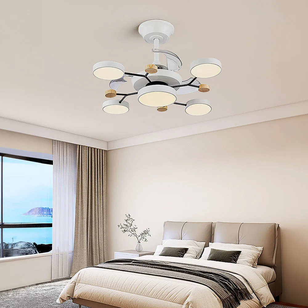 Lumière de ventilateur de plafond à LED ronde en métal