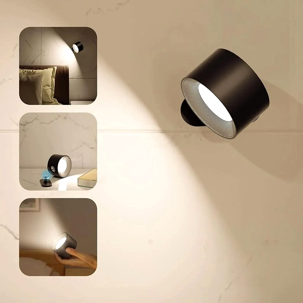 Glarefusion Moderna lampada da parete a LED ruotabile a 360°