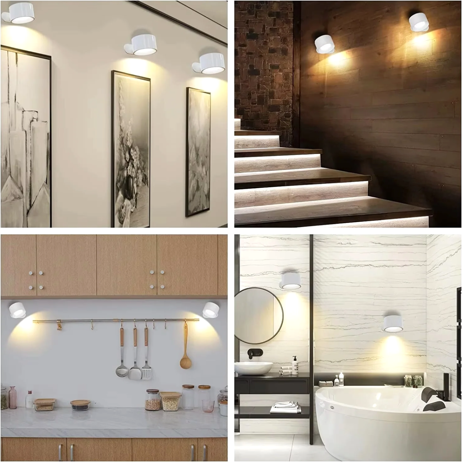 Glarefusion Moderna lampada da parete a LED ruotabile a 360°