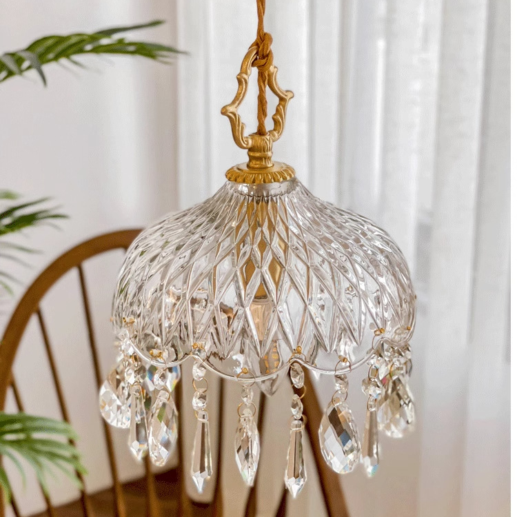 Vintage kobberkrystal pendel