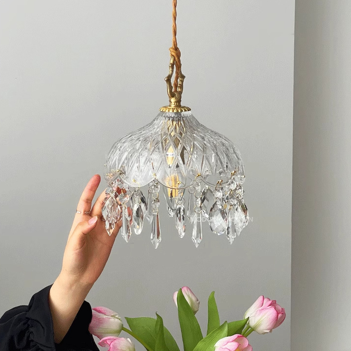 Vintage kobberkrystal pendel