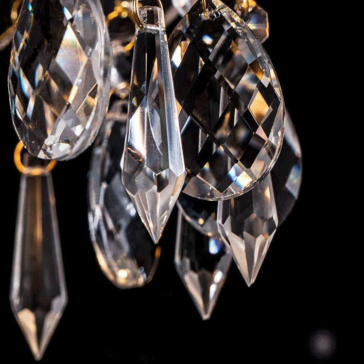 Vintage Copper Crystal Pendant Lamp