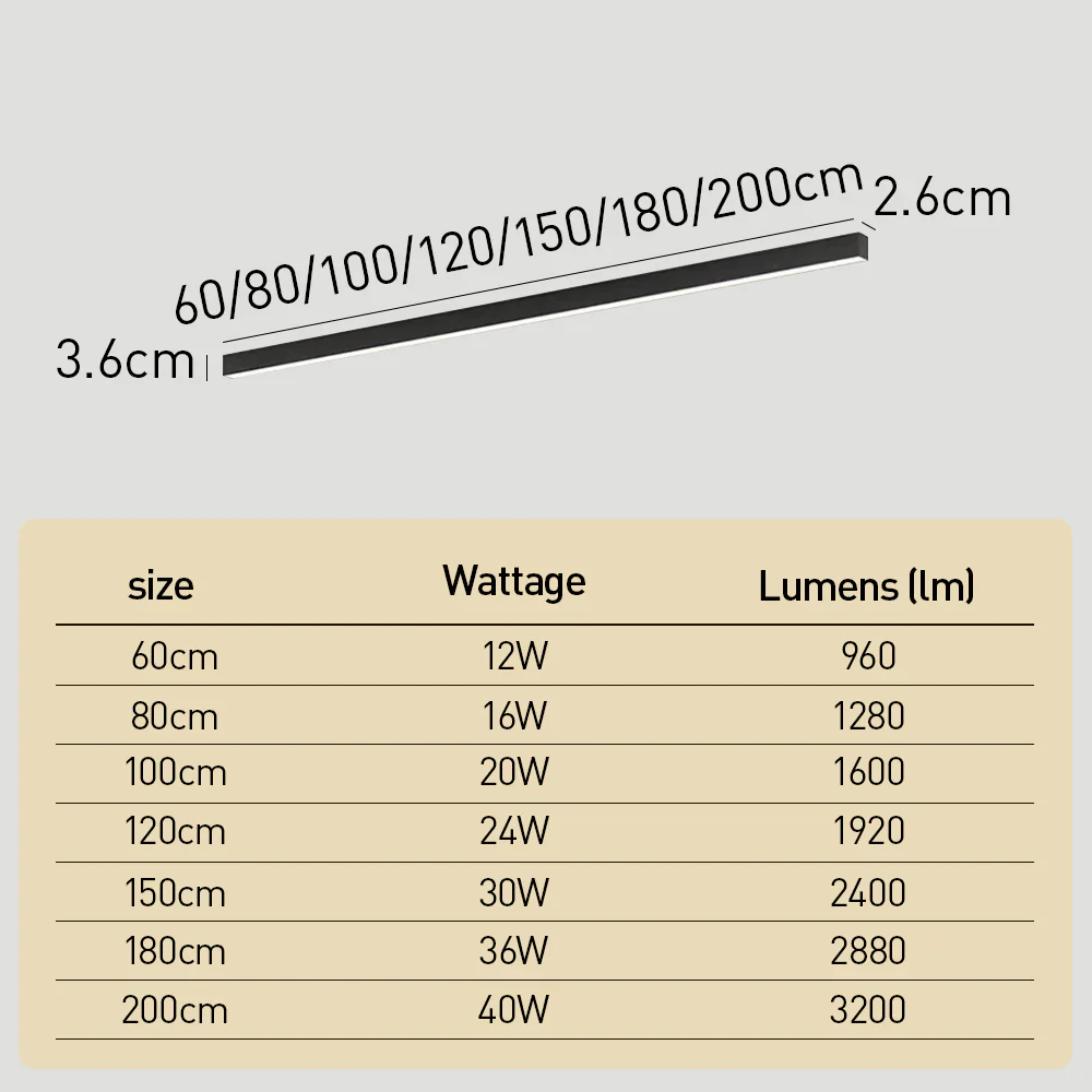 Moderne Minimalistisk Long Strip Loftslampe