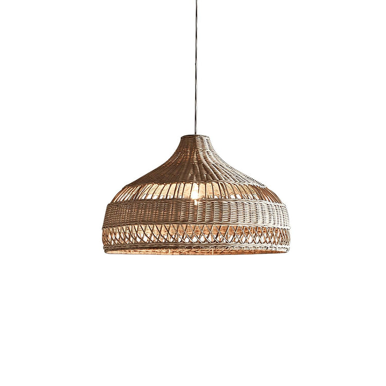 Trendy Dome Woven Rattan Pendel Light
