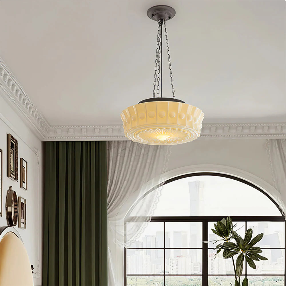 Klassische weiße runde Anhängerlampe