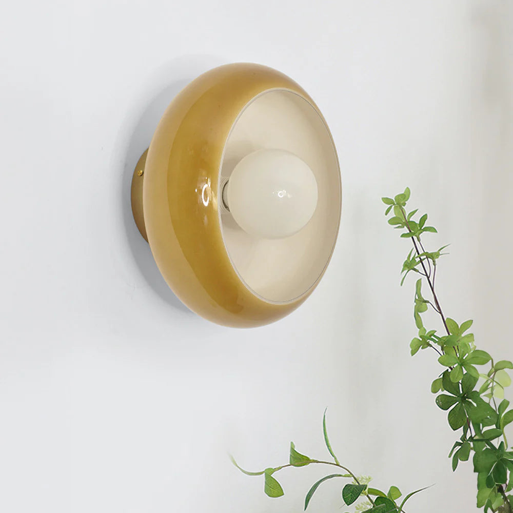 Plafonnier rond classique en verre
