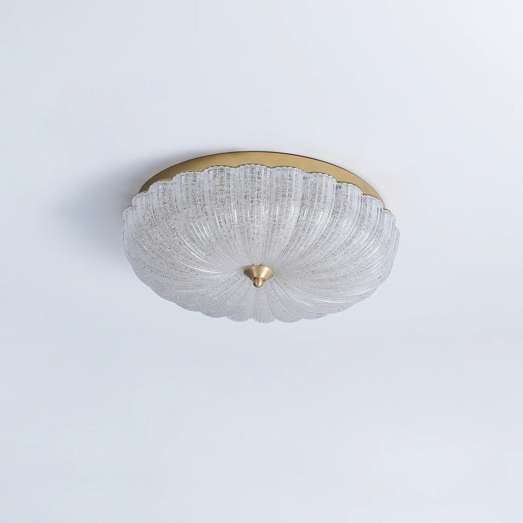 Stilfuld rund glasloftslampe