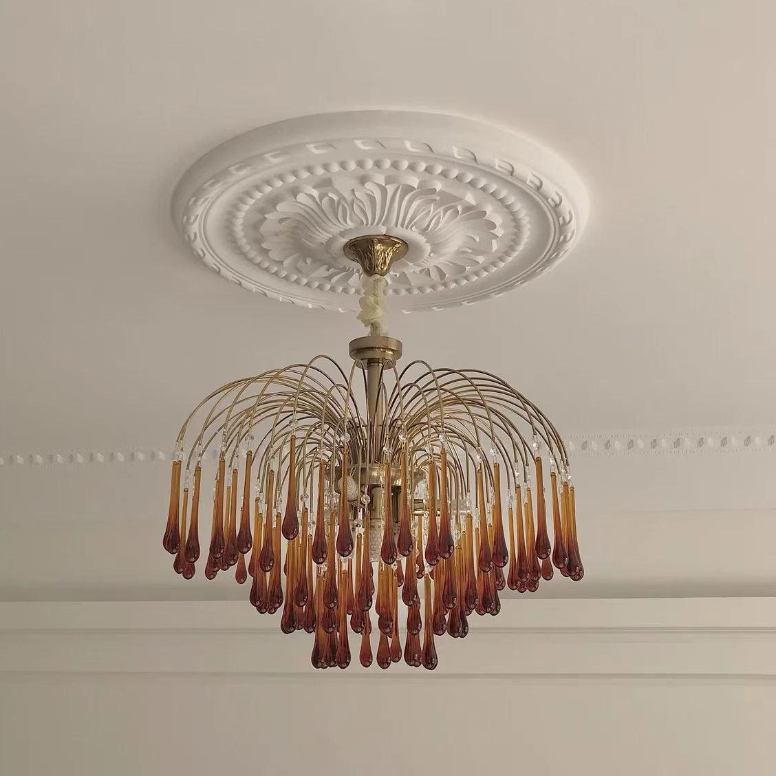 Classic Teardrop-Shaped Glass Chandelier