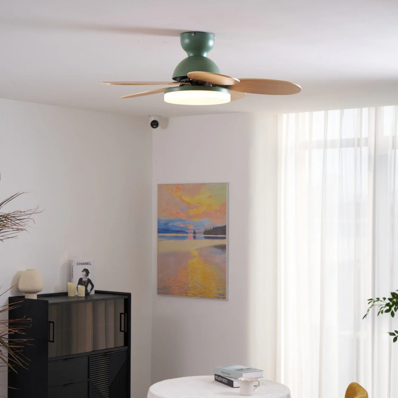 Colorful PetalGlow Acrylic Fan Light