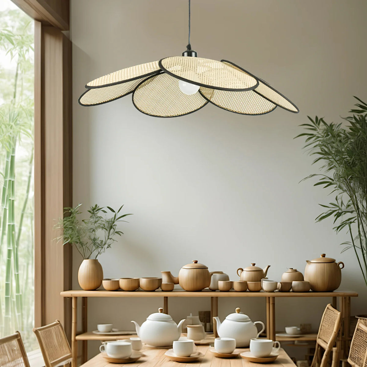 Rattan Bloom Pendant Light