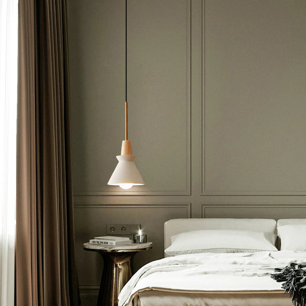 Lampe à suspension en béton à cône tendance