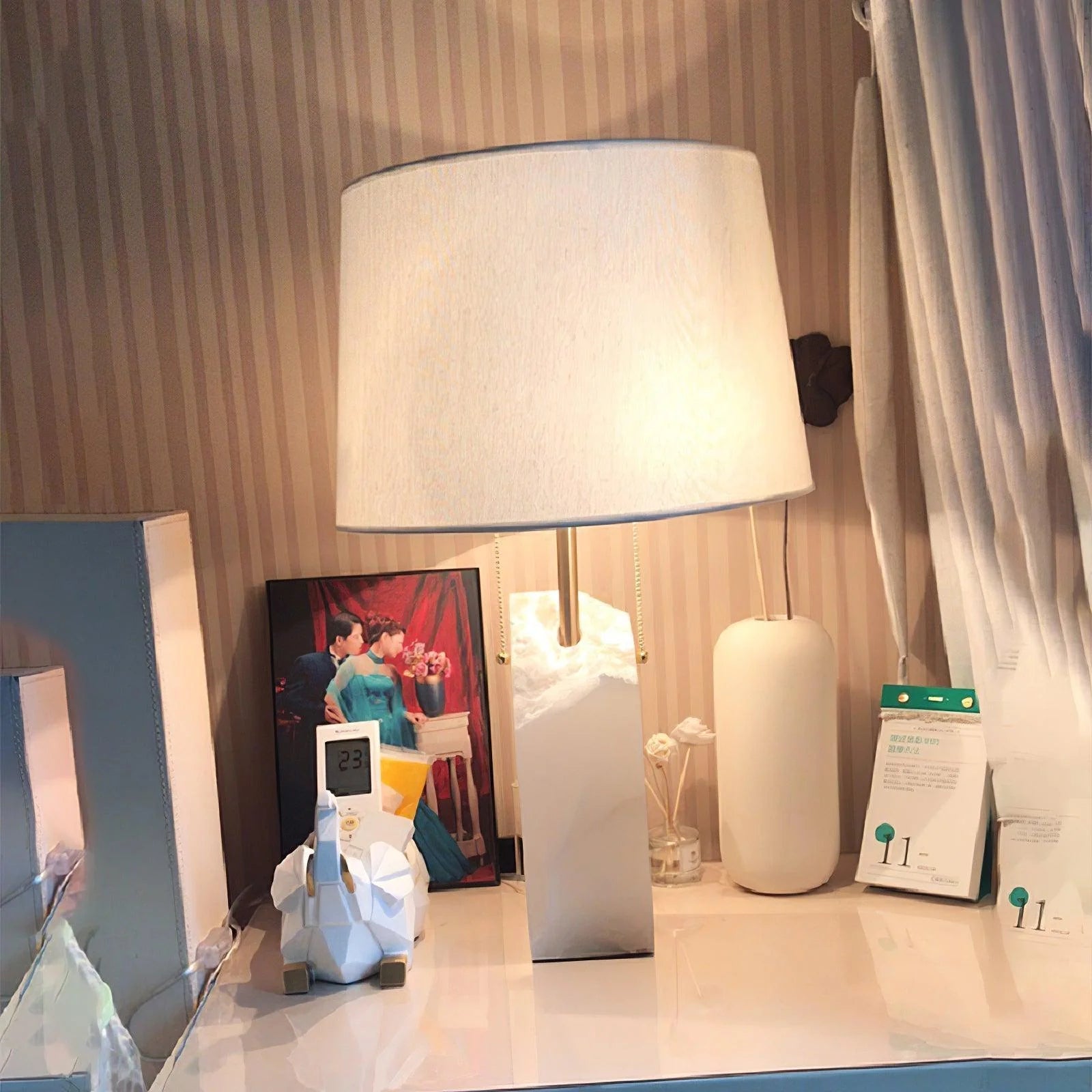 Modern Rectangular Alabaster Table Lamp
