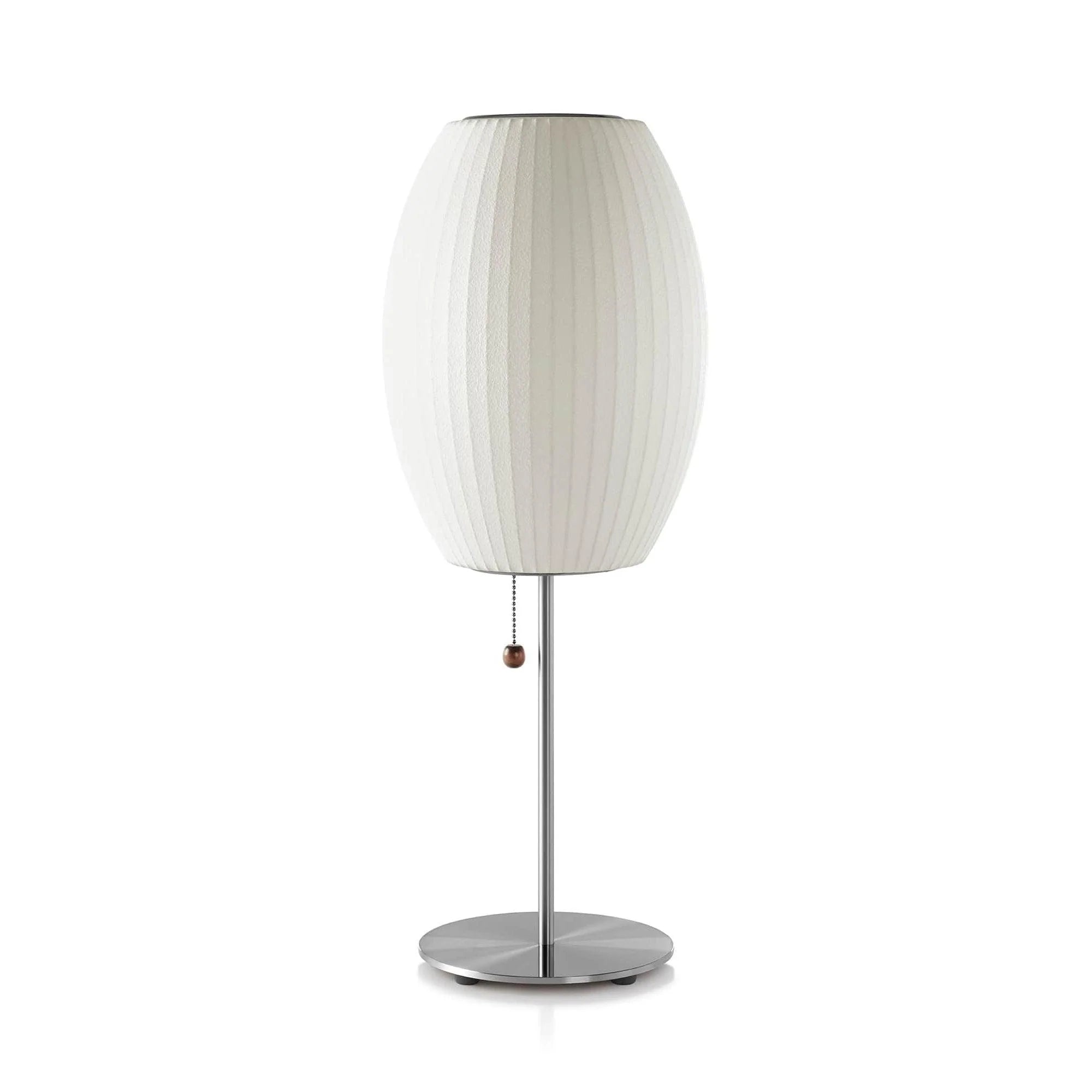 Lampe de table classique arrondie en soie