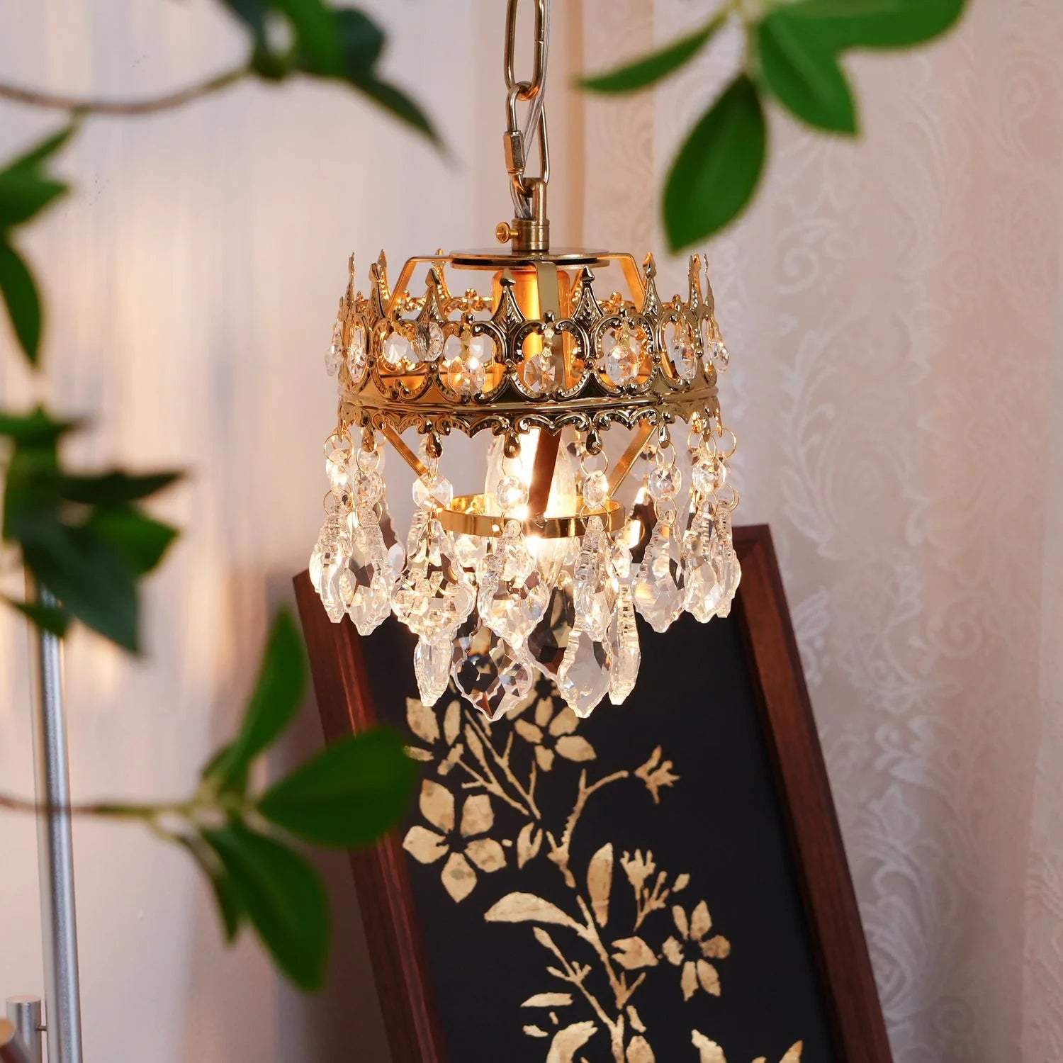Applique murale vintage en cristal de couronne