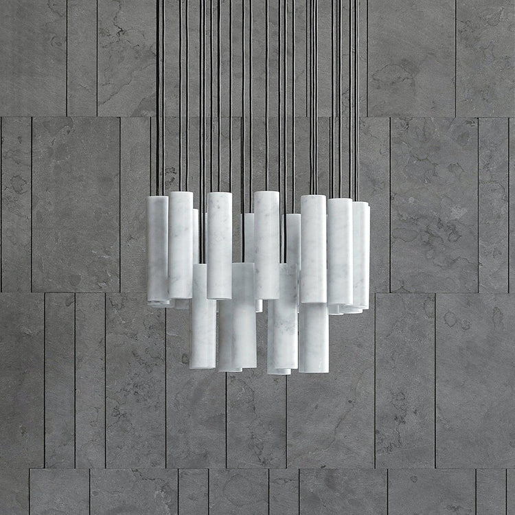 Elegant Cylinder Marble Pendant Light
