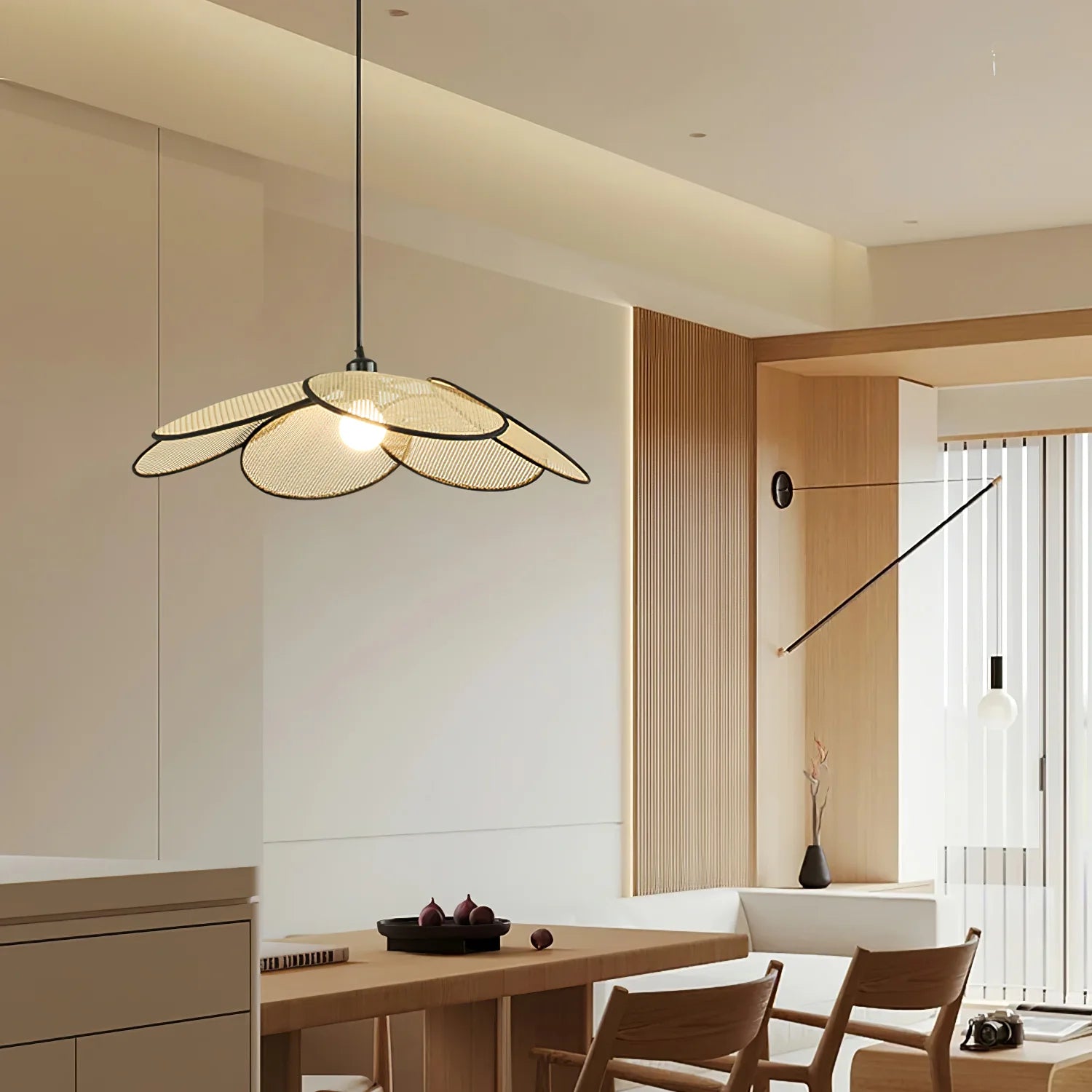 Lampada a sospensione Bloom in rattan