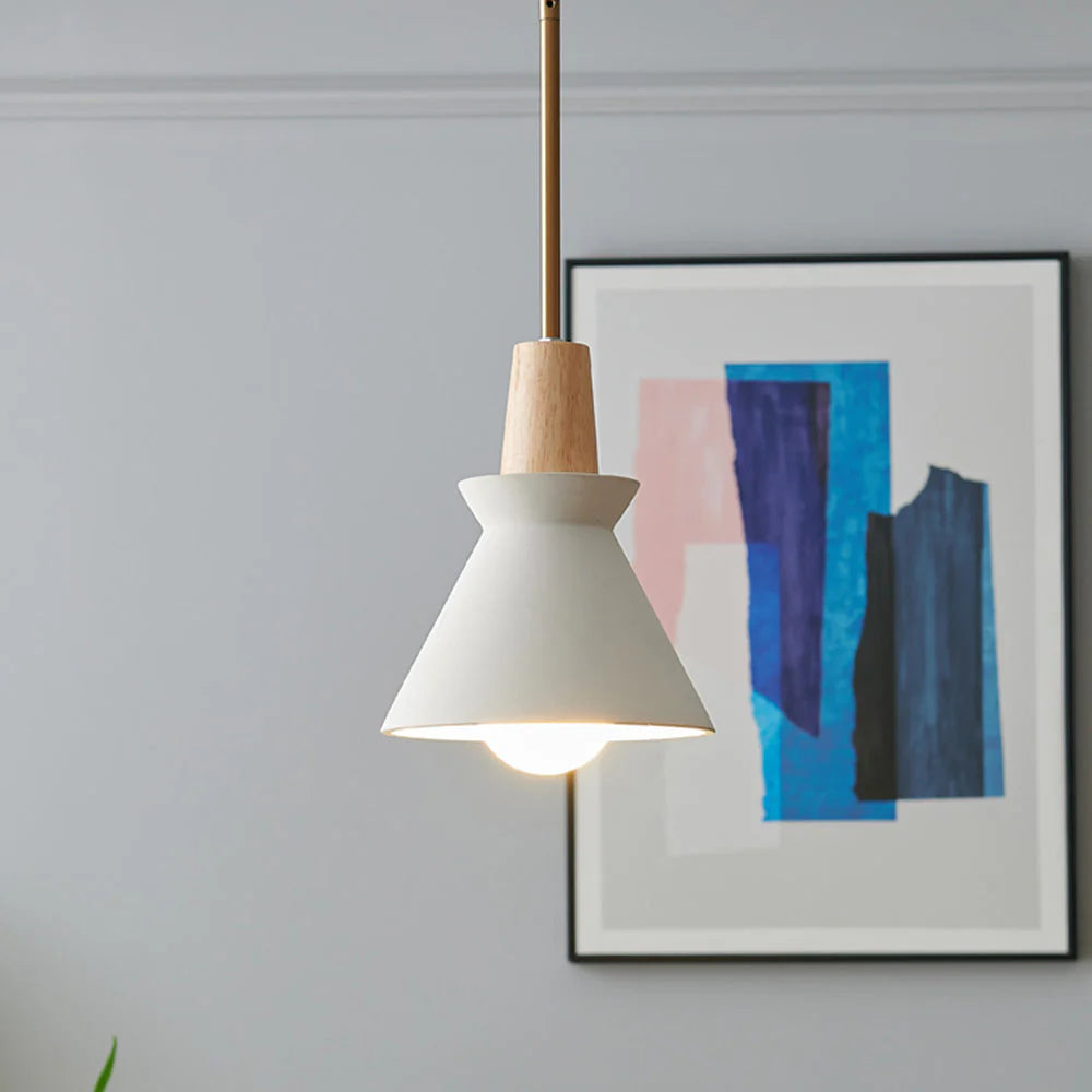 Lampe à suspension en béton à cône tendance
