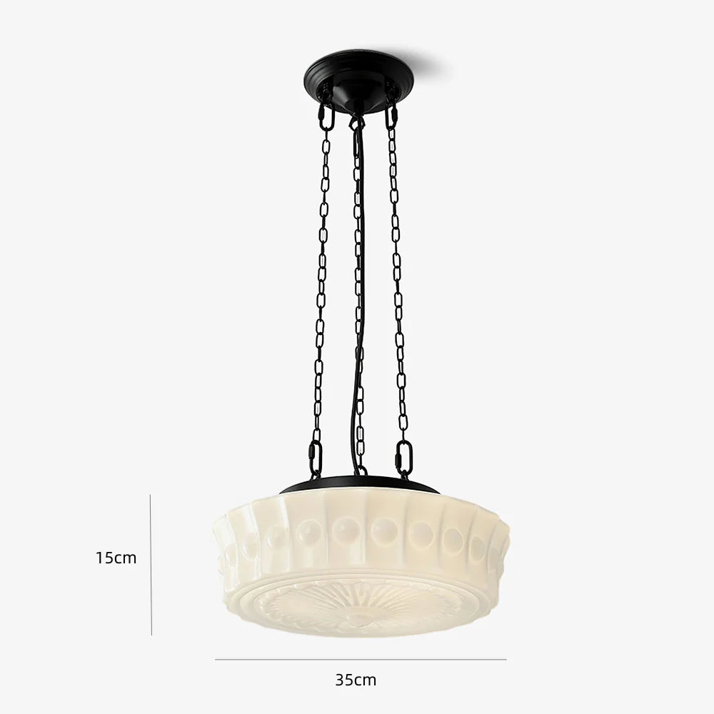 Lampada a sospensione classica rotonda bianca