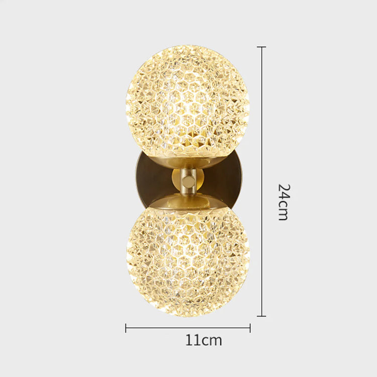 Klassisk rund kobber væglampe