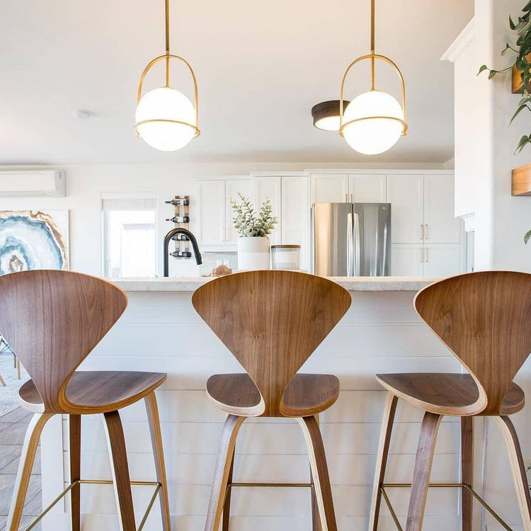 Elegant rund glaspendel