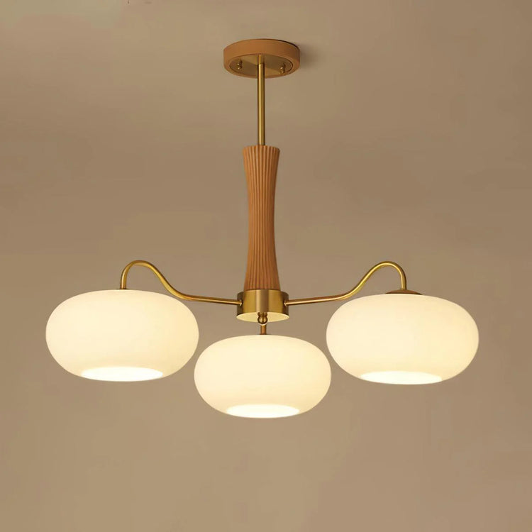 Vintage rund lysekrone i glas