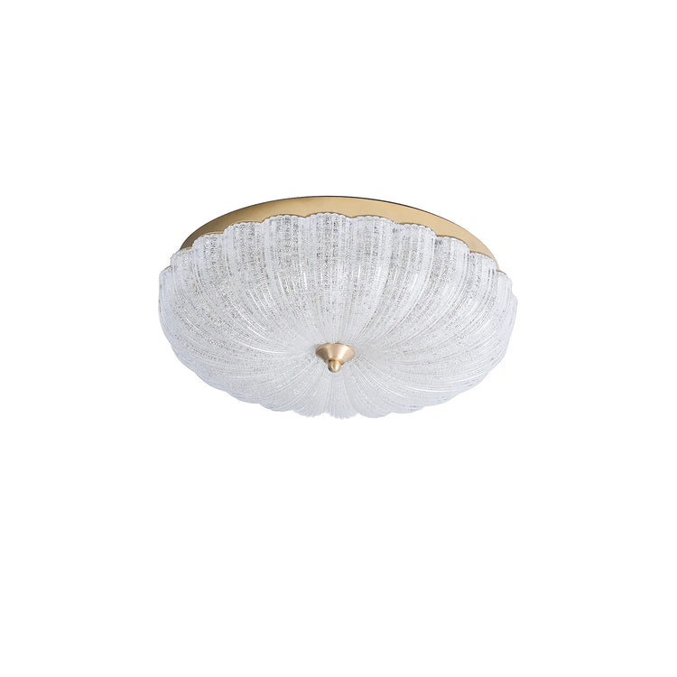 Stilfuld rund glasloftslampe