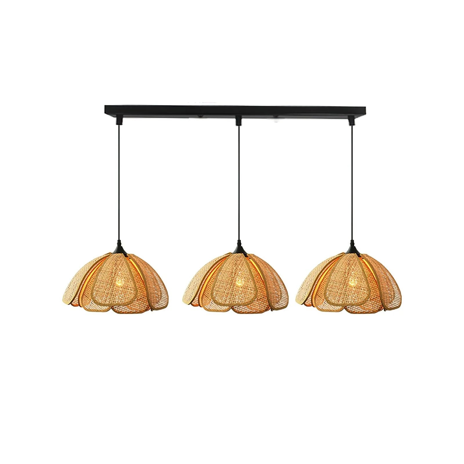 Lampada a sospensione in fiore di rattan