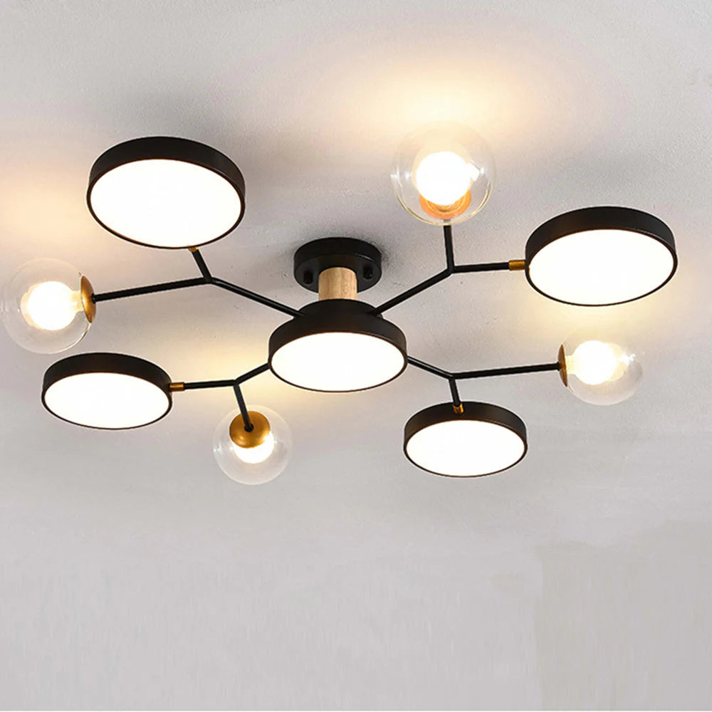 Plafoniera moderna da soggiorno con lampadine multiple