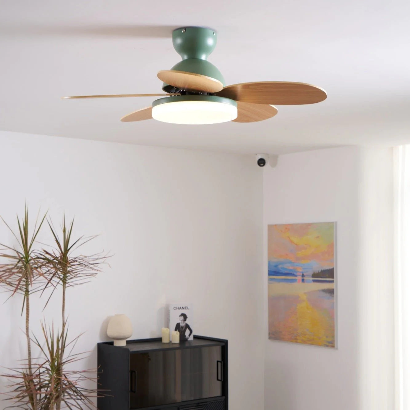 Colorful PetalGlow Acrylic Fan Light