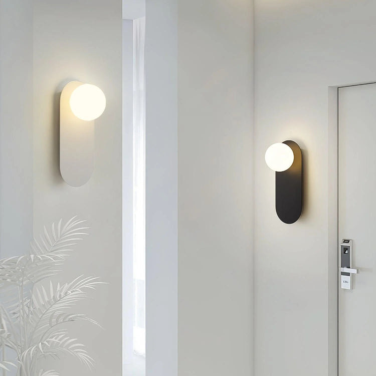 Minimalistisk Orb Disc Glas Væglampe