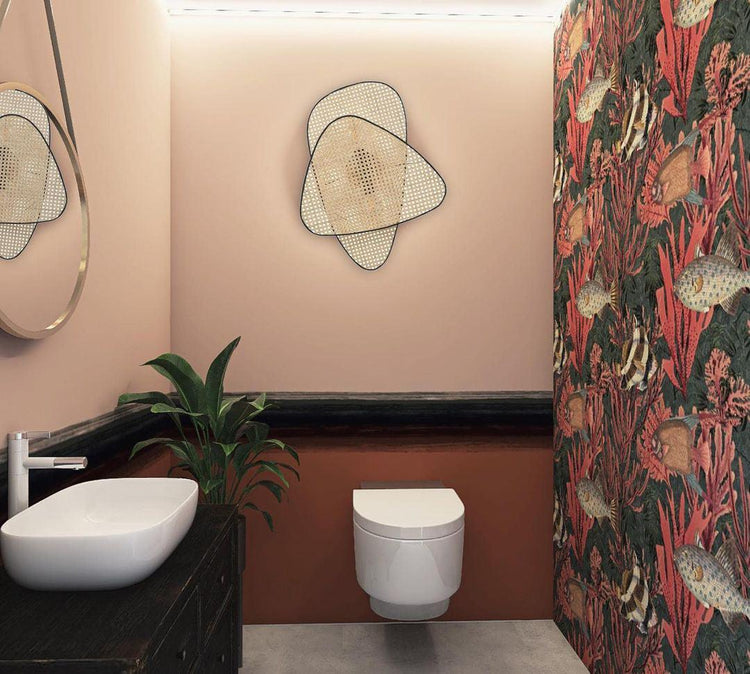 Stilfuld geometrisk bambus væglampe