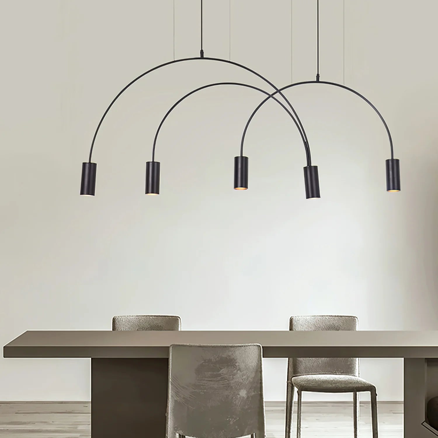 Lampe à suspension minimaliste en fer à arc