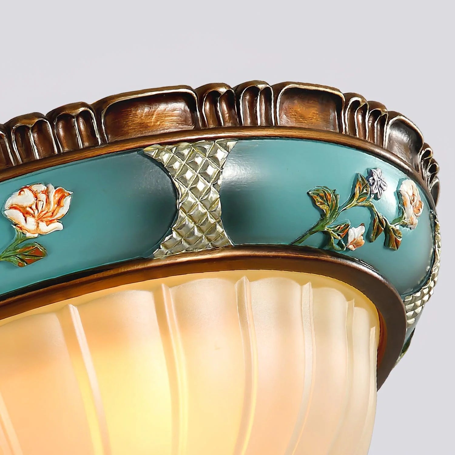 Oriental Half Round Resin Ceiling Light