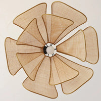 Retro floral rattan hanger lamp