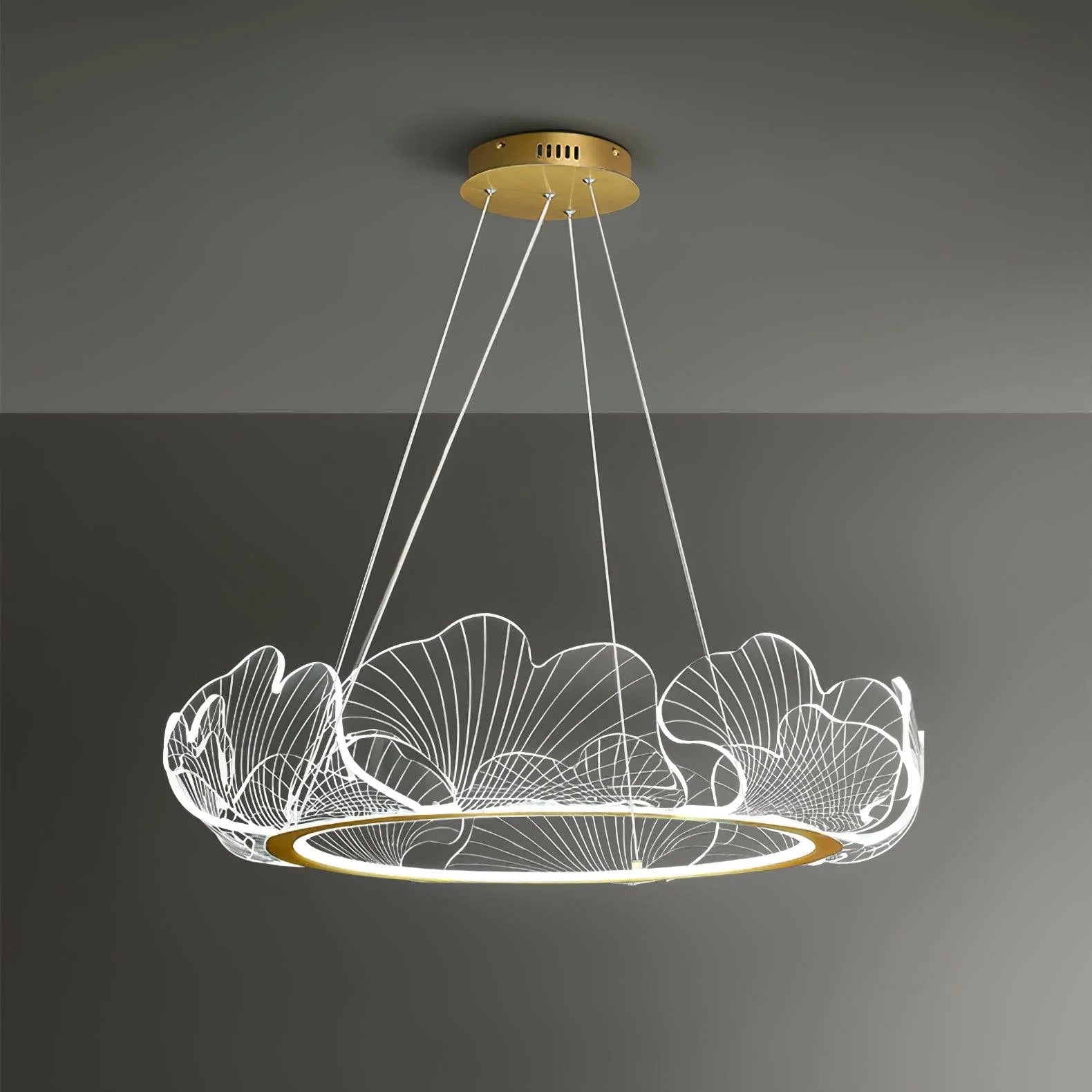 Lustre rond en acrylique océanique