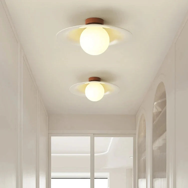 Cream Iron Hallway Ceiling Fixture