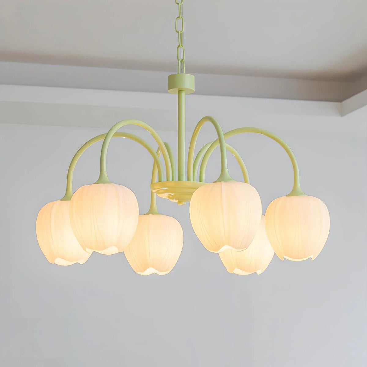 Lampadario di soggiorno minimalista moderno color crema