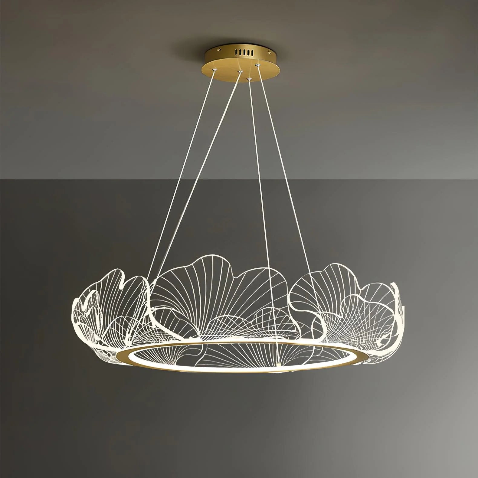Lustre rond en acrylique océanique