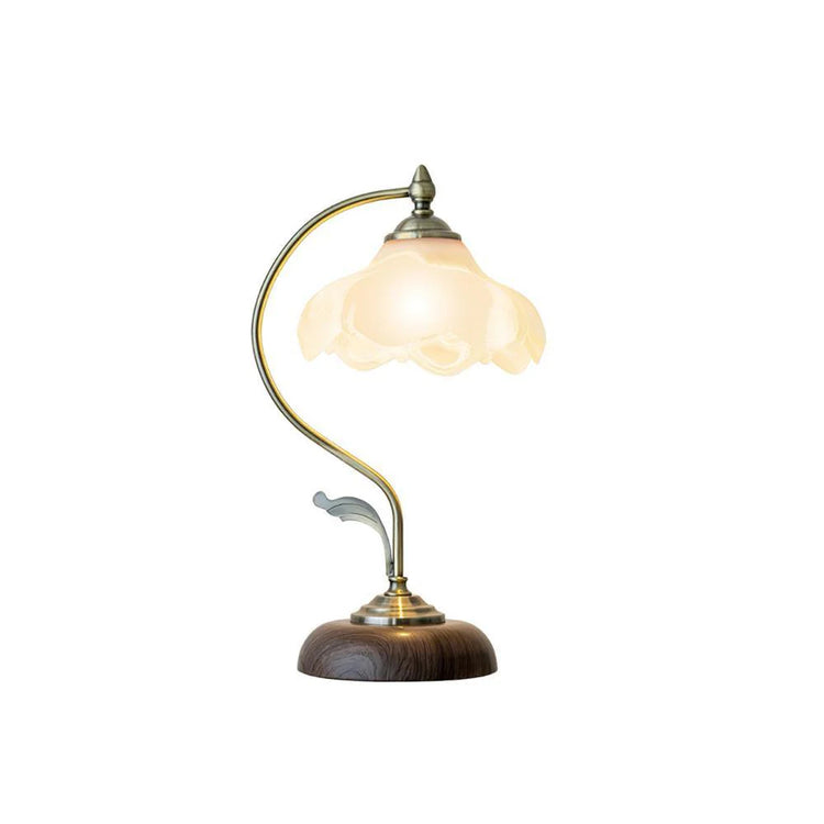 Vintage Flower Glass Table Lamp