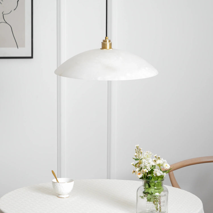 Moderne buet fad inspireret marmor pendellampe