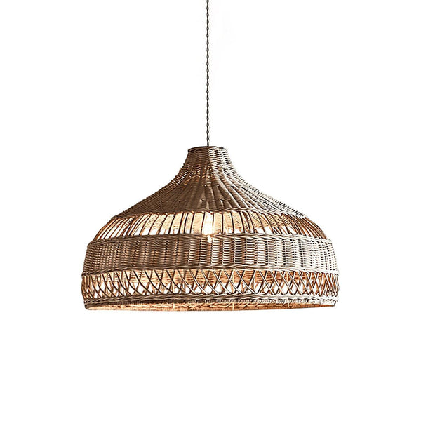 Trendy Dome Woven Rattan Pendel Light