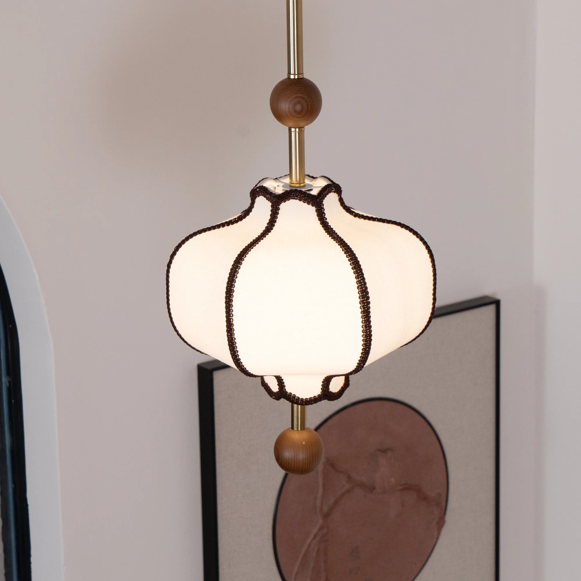 Lampe à Suspension Dôme Vintage en Tissu