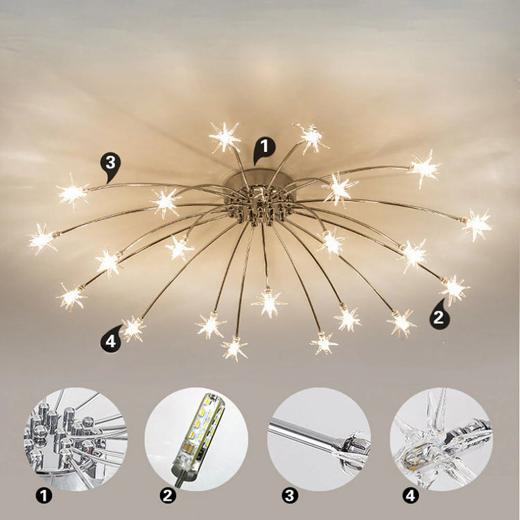 Opulent Star-Globe glass Ceiling Light