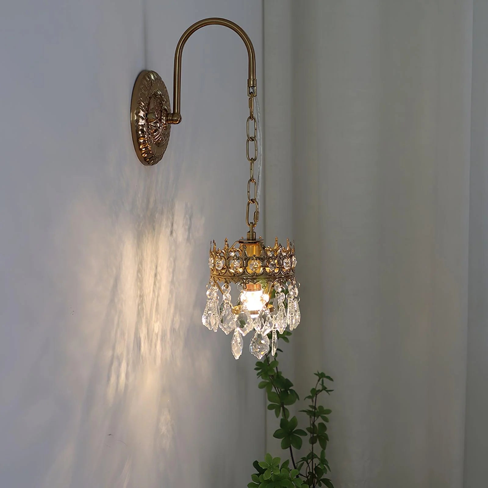 Applique murale vintage en cristal de couronne