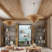 Boho Woven Sunhat Pendant Light