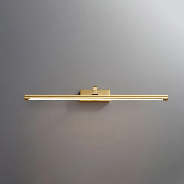 Stilfuld lineær kobber væglampe