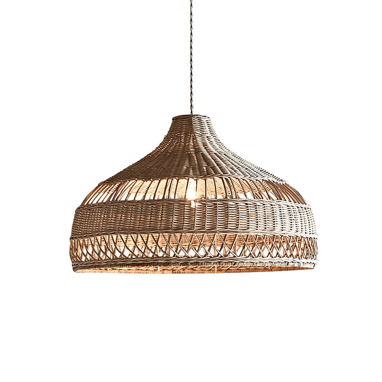 Trendy Dome Woven Rattan Pendel Light