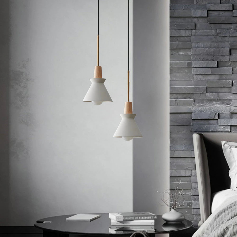 Lampe à suspension en béton à cône tendance