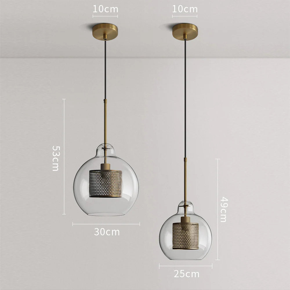 Lampe à suspension Chiswick en verre rond classique