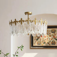 Indviklet runde glas lysekrone